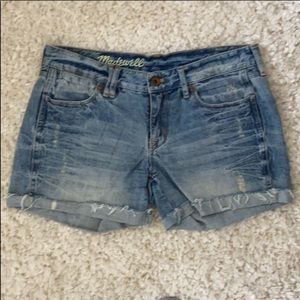 Madewell acid washed jean shorts
